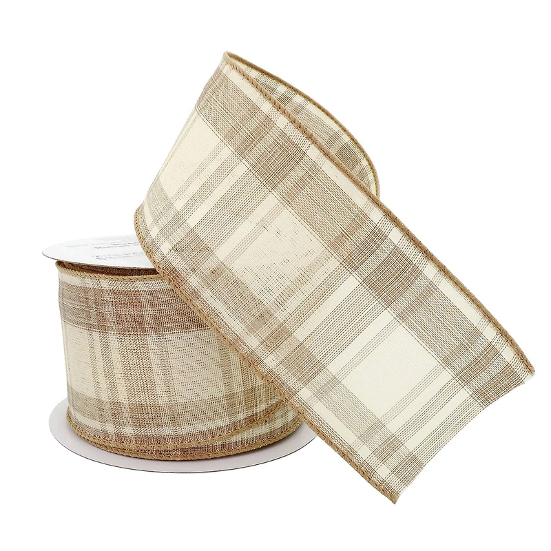 2.5" x 25ft. Wired Plaid Ribbon by Celebrate It™ Décor
