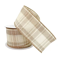 2.5" x 25ft. Wired Plaid Ribbon by Celebrate It™ Décor