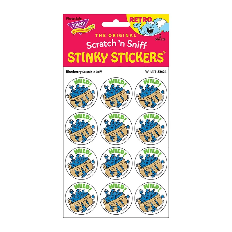 TREND Enterprises® Wild! Blueberry Scented Stickers, 6 Packs of 24