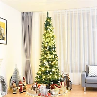 Costway 8ft. Unlit Pencil Artificial Christmas Tree