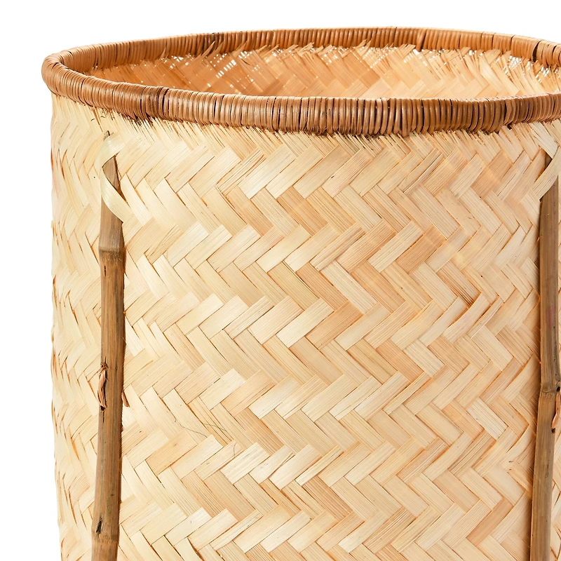Hello Honey® Natural Woven Bamboo Baskets with Legs Set