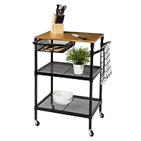 Honey Can Do Black Matte Rolling Storage Cart