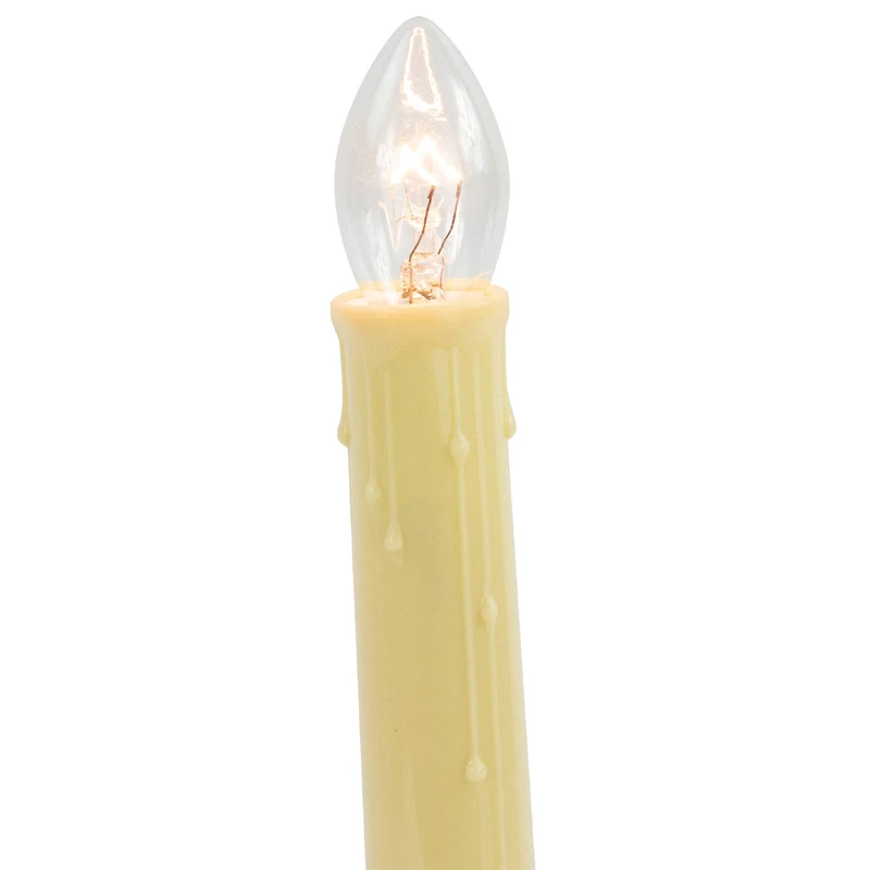 9.5" Ivory Single Light Christmas Candolier Candle Lamp