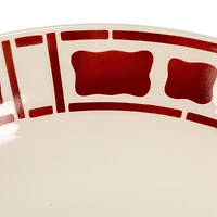 Hello Honey® 8.5" White & Rust Ceramic Footed Bowls, 2ct.