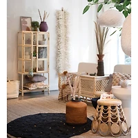 Hello Honey® 15" Orange & Navy Hand-Woven Seagrass Basket