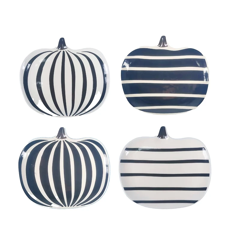 Assorted 8" Black & White Ceramic Pumpkin Plate by Ashland®, 1pc.