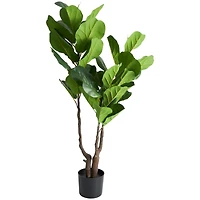 4ft. Green Fiddle Leaf Artificial Tree with Black Pot