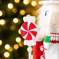 Glitzhome® 26"H Wooden Christmas Green Brush Tree Nutcracker