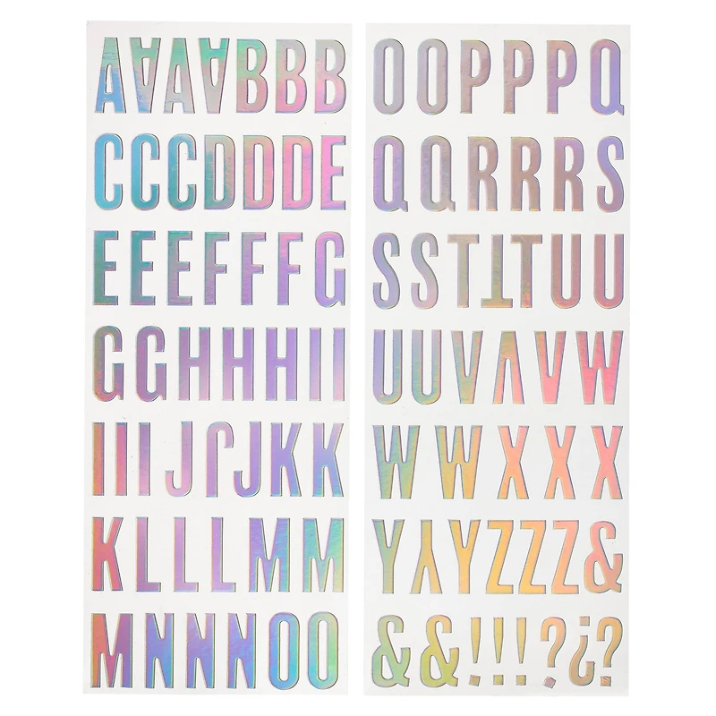 12 Packs: 99 ct. (1,188 total) Iridescent Foil Alphabet Stickers by Recollections™
