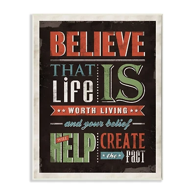 Stupell Industries Believe In Life Vintage Wall Plaque