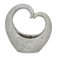 16" Gray Fiberglass Planter with Stone Mosaic Design