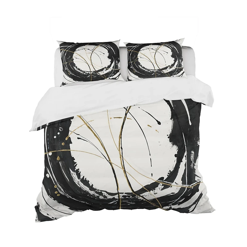 Designart 'Gold Metallic Circle' Glam Bedding Set