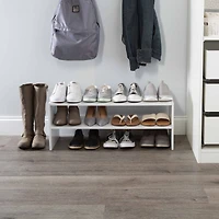 Organize It All White 2 Shelf Stackable Shoe Rack