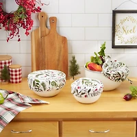 DII® Holiday Sprigs Print Dish Cover Set, 3ct.