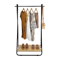 Organize It All Black Garment Rack with Shelf