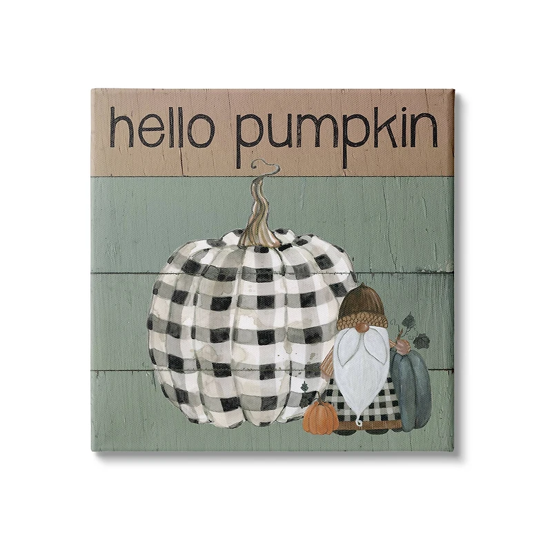 Stupell Industries Hello Pumpkin with Gnome Wall Art