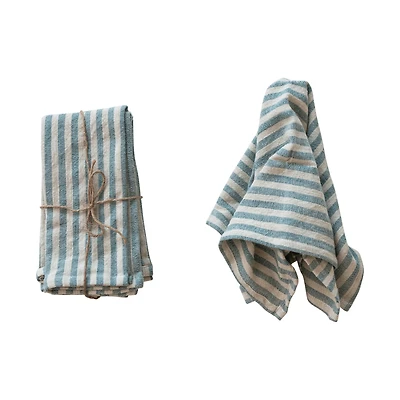 Hello Honey® Blue & Natural Striped Cotton Napkins, 4ct.