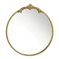 28" Ornate Gold Wall Mirror