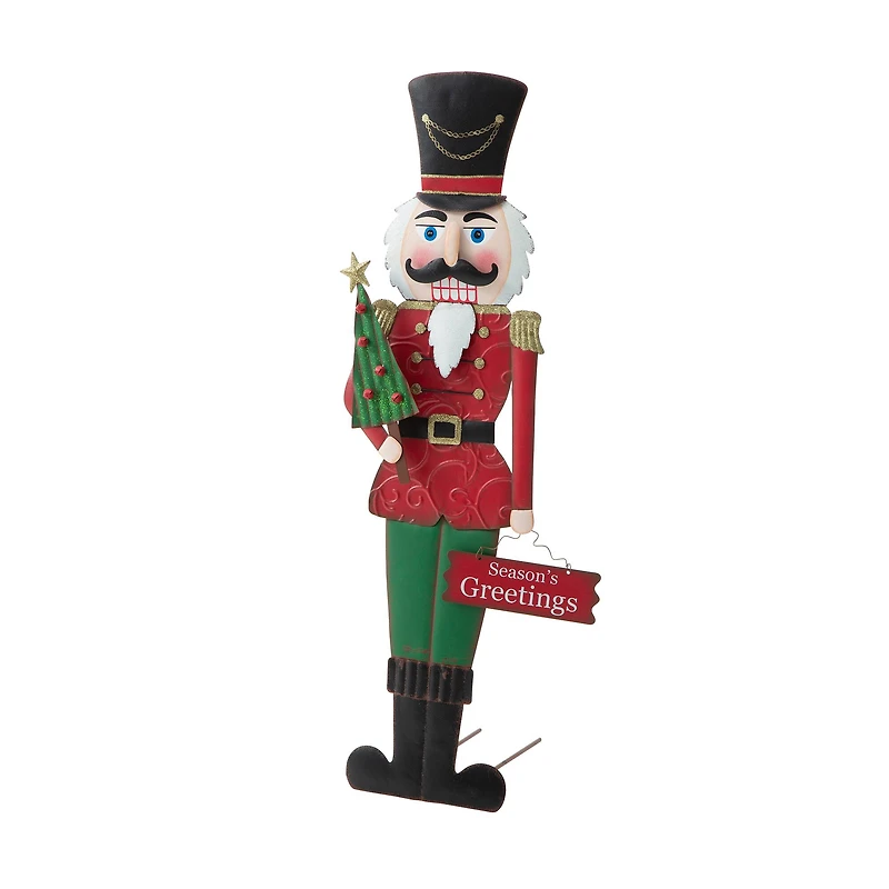 Glitzhome® 3ft. Metal Nutcracker Yard Stake