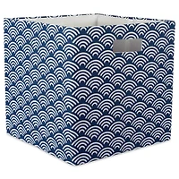 DII® 11" Nautical Blue Waves Cube Storage Bin