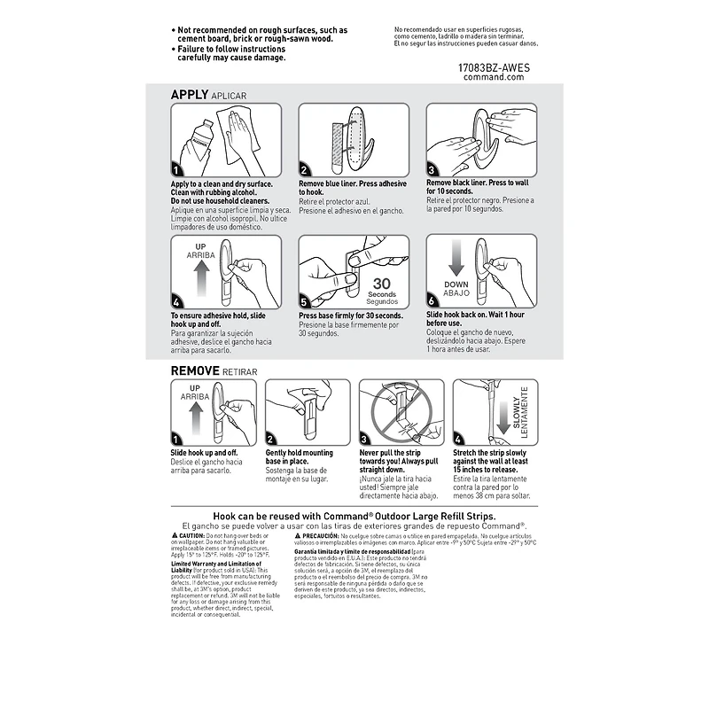 12 Pack: Command™ Large Metallic Bronze Outdoor Designer Hook