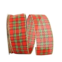 JAM Paper 2.5" x 50yd. Wired Jerome Plaid Ribbon