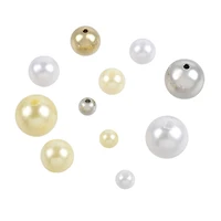 White, Cream & Gold Pearl Plastic Mix Craft Beads by Bead Landing®