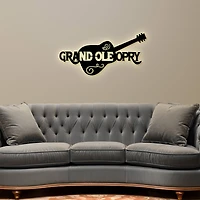 American Art Decor Grand Ole Opry laser Cut Guitar Metal Sign Featuring Back Lit LED - 36" x 17.6"