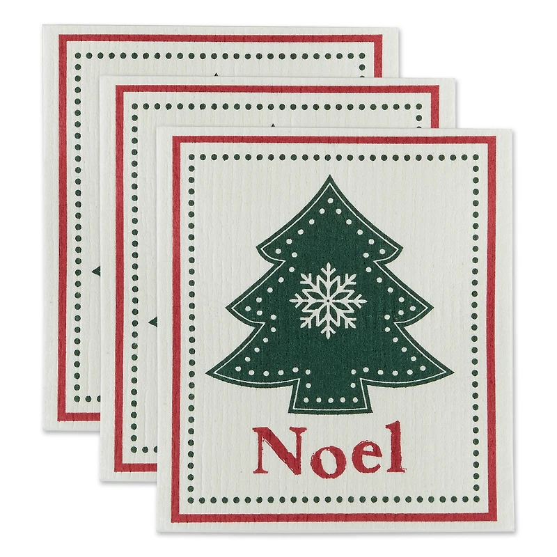 DII® Noel Tree Swedish Dishcloth Set, 3ct.