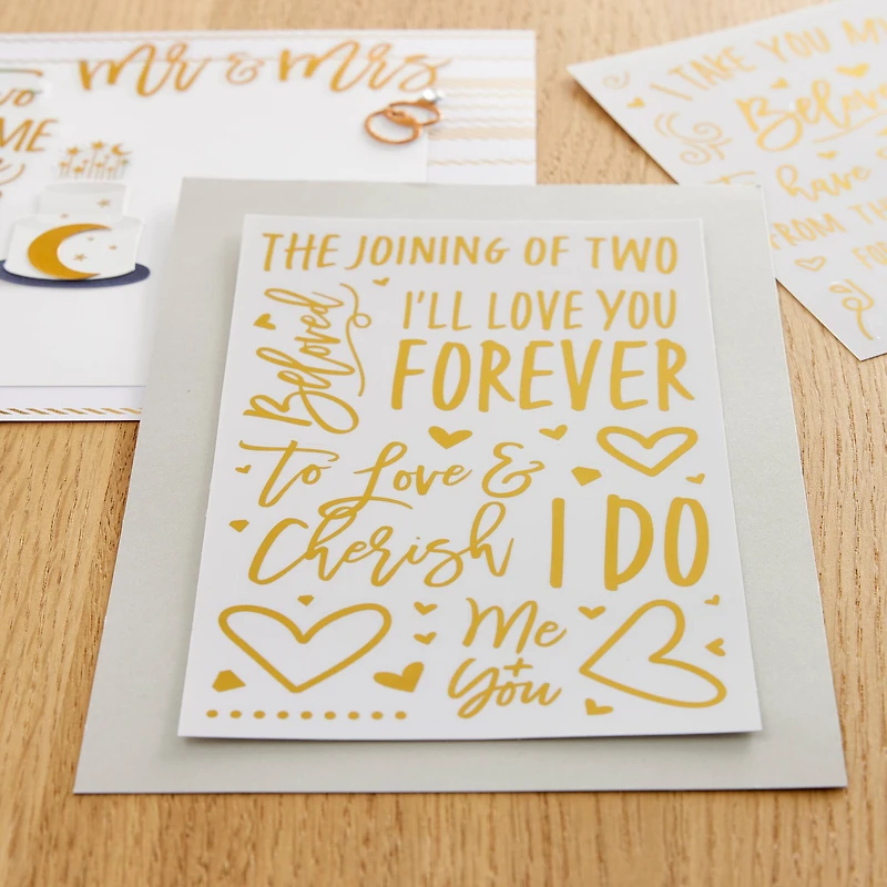 Gold Wedding Phrase Stickers by Recollections™