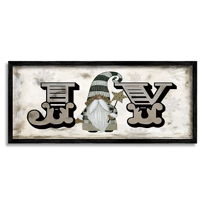 Stupell Industries Joy Vintage Holiday Gnome Framed Giclee Art
