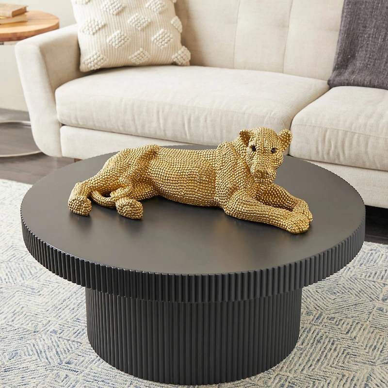 25" Gold Leopard Sculpture