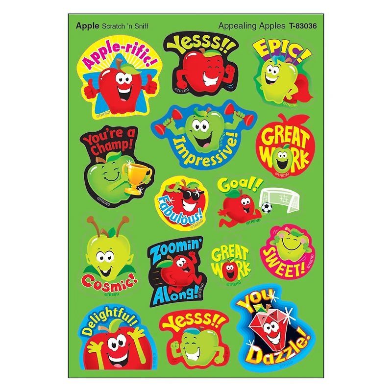 Trend Enterprises® Appealing Apples Stinky Stickers®, 6 Packs of 60