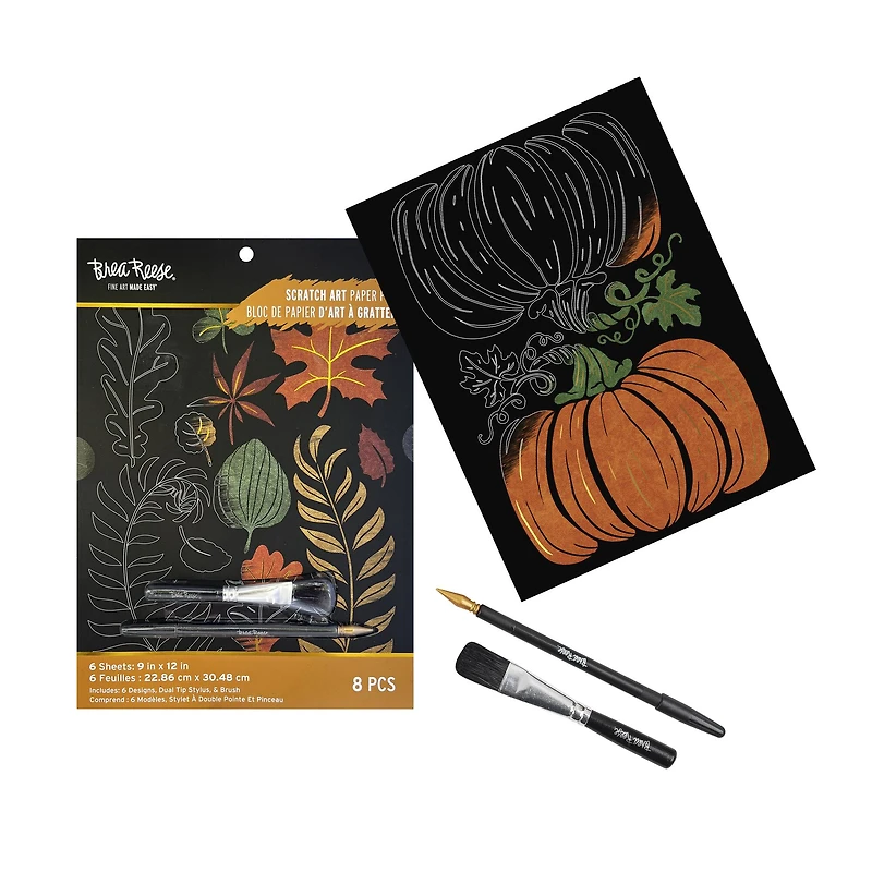 Brea Reese™ 9" x 12" Autumn Prints Scratch Art Paper Pad