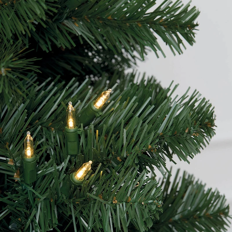 7ft. Pre-Lit Pencil Artificial Christmas Tree, Warm White Mini LED Lights by Ashland®