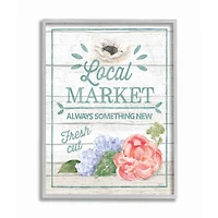 Stupell Industries Local Market Gray Framed Wall Art