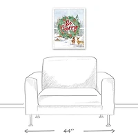 Be Merry Winter Window 16x20 Canvas Wall Art