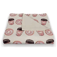 We Go Together Like Coffee & Donuts Coral Fleece Throw Blanket