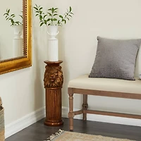 Bronze Polystone Traditional Pedestal Table, 25" x 8" x 9"