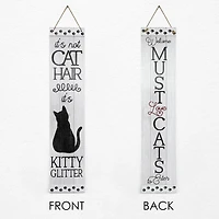 American Art Décor™ 47.25" Glitter Must Love Cats Double-Sided Hanging & Leaning Wall Sign