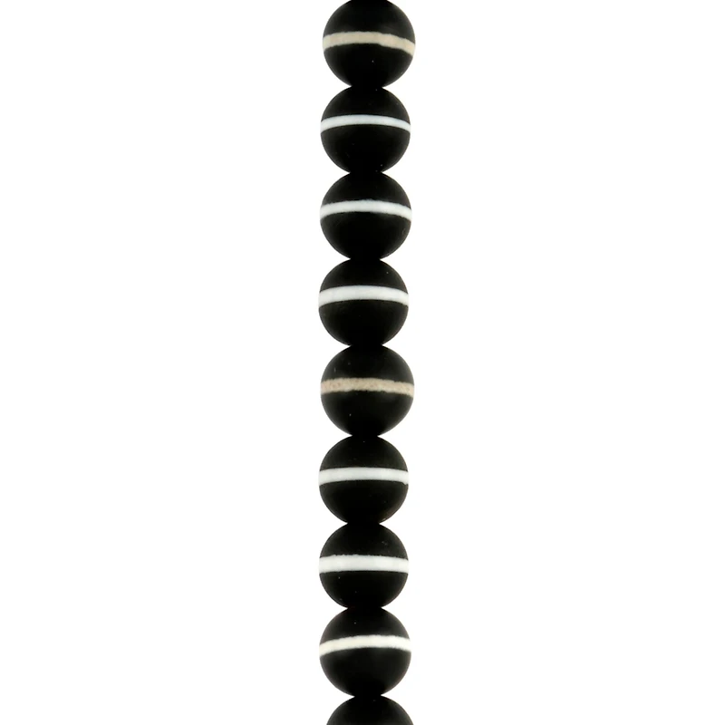 Black & White Dyed Agate Round Beads, 7.5mm by Bead Landing™