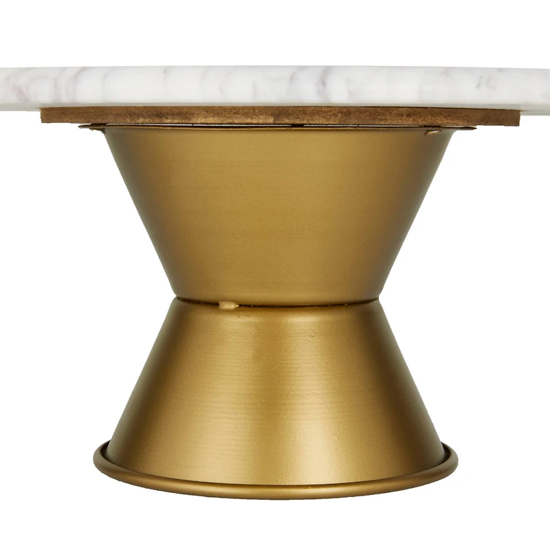 White Glam Cake Stand, 14" x 14" x 6"