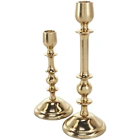 Gold Aluminum Metal Candle Holder Set