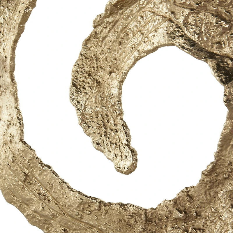 20" Gold Metal Abstract Spiral Sculpture