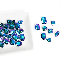 CousinDIY Silver Sapphire AB Glass Sew-On Rhinestones, 38ct.