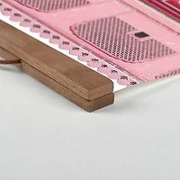 Pink Ornate Build Front Teak Hanging Canvas