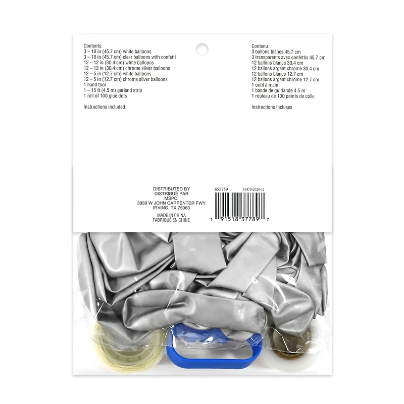 10ft. Silver & White Balloon Garland by Celebrate It™