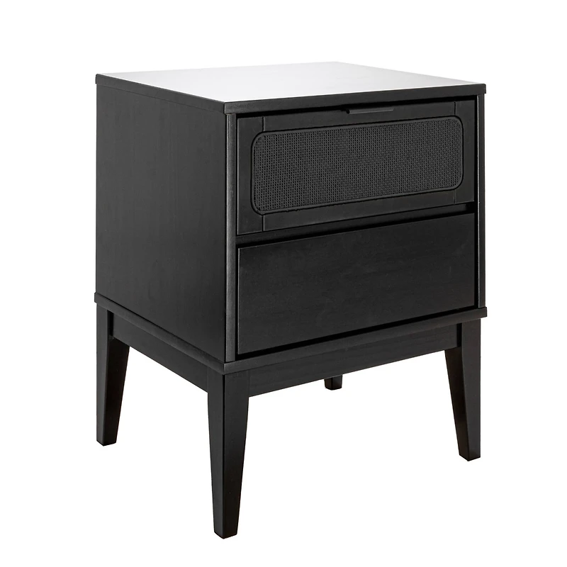 Hello Honey® Crawford 24" Nightstand with Storage Drawers and Natural Woven Cane Detail