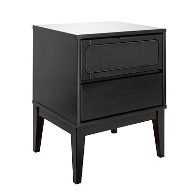 Hello Honey® Crawford 24" Nightstand with Storage Drawers and Natural Woven Cane Detail