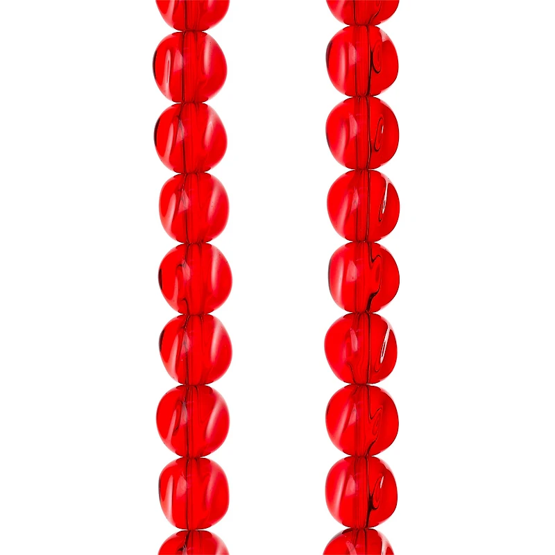 Ruby Cut Glass Round Beads, 10mm by Bead Landing™